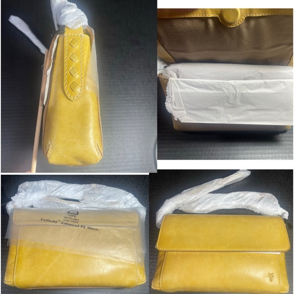 FRYE REED FLAP LEATHER CROSSBODY $228 YELLOW GREAT EASTER GIFT PRICE FIRM! - Picture 15 of 15